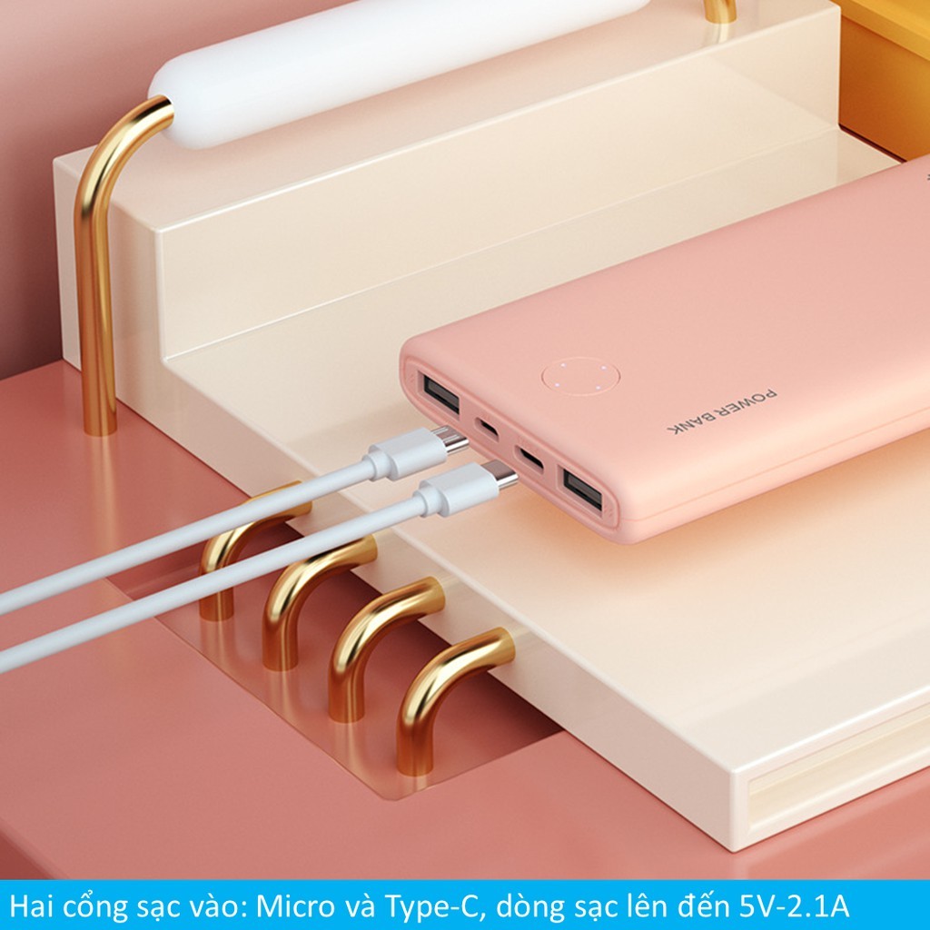 Pin Sạc Dự Phòng 10000mAh Beerus Sạc ra USB & sạc vào Micro/Type-C