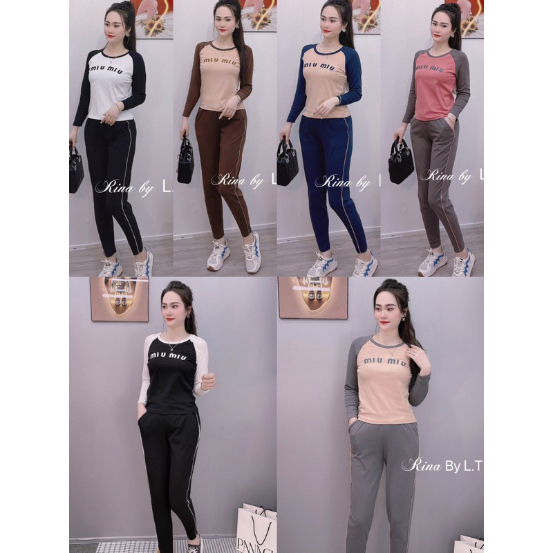 PT160 bộ cotton miumiu phối màu