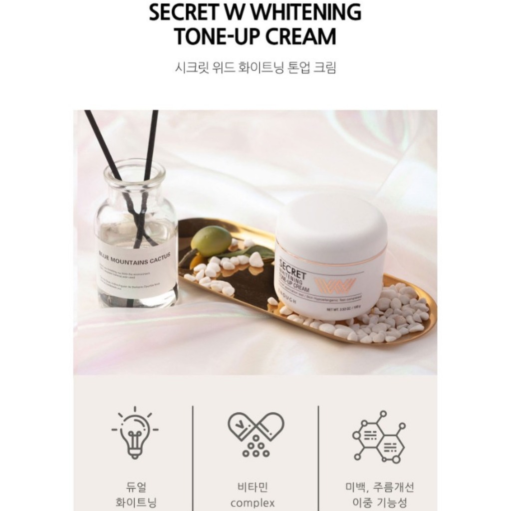 Kem dưỡng trắng da body khử thâm, chứa Vitamin C & Niacinamide Enough Secret W Whitening Cream 100g