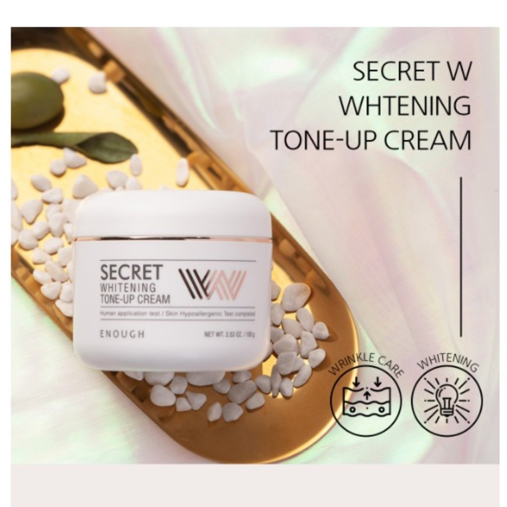 Kem dưỡng trắng da body khử thâm, chứa Vitamin C & Niacinamide Enough Secret W Whitening Cream 100g