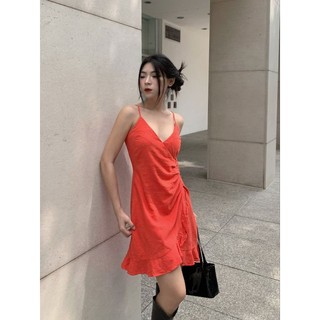 Đầm linen nhún bèo dư xịn