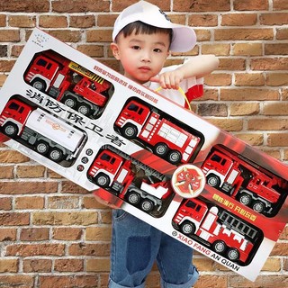 Đồ chơi xe ô tô cứu hỏa cho trẻ em, set 6 xe ô tô cứu hỏa gồm xe cứu hỏa xe bồn xe cẩu xe nâng