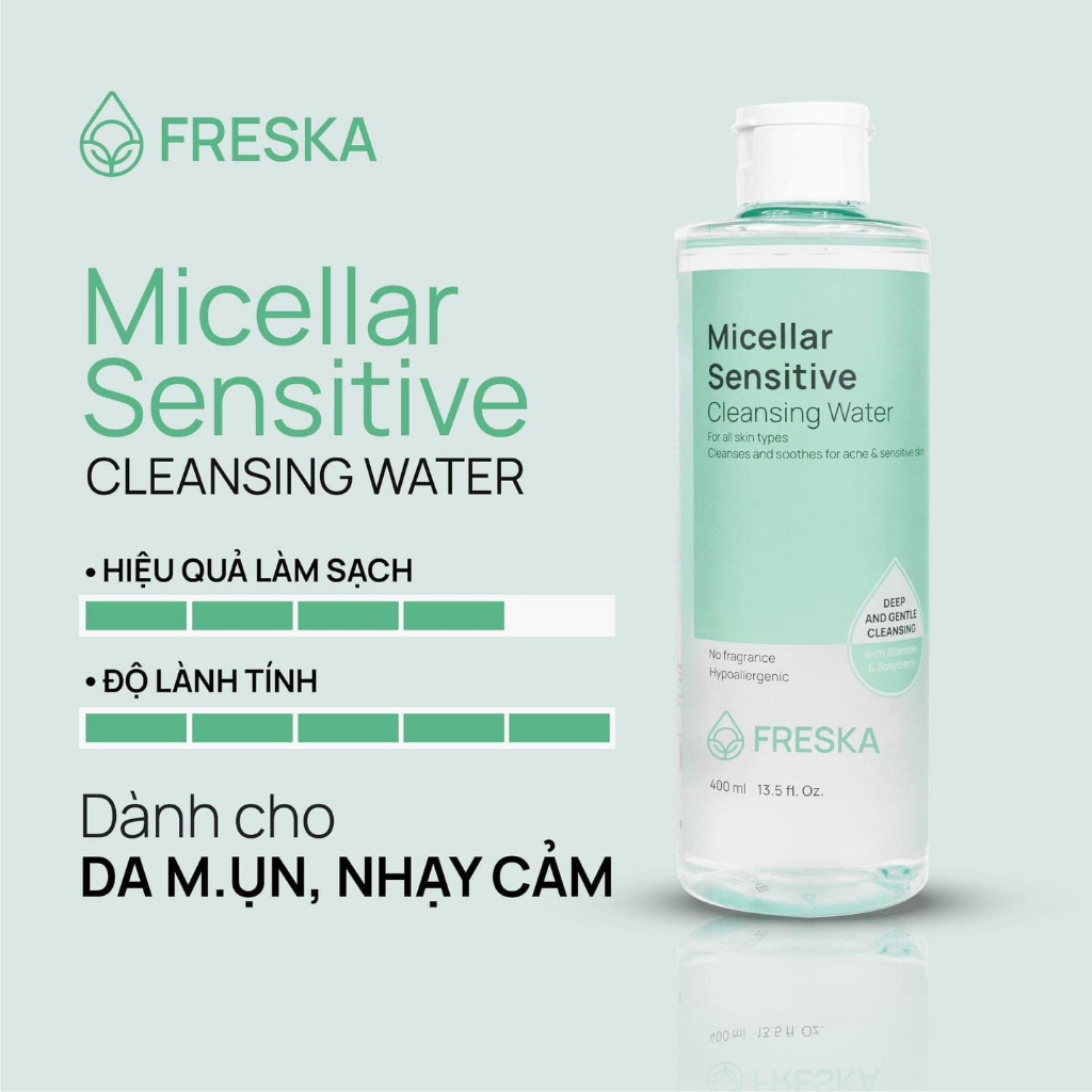 Nước tẩy trang Freska Micellar Sensitive Cleansing Water 400ml