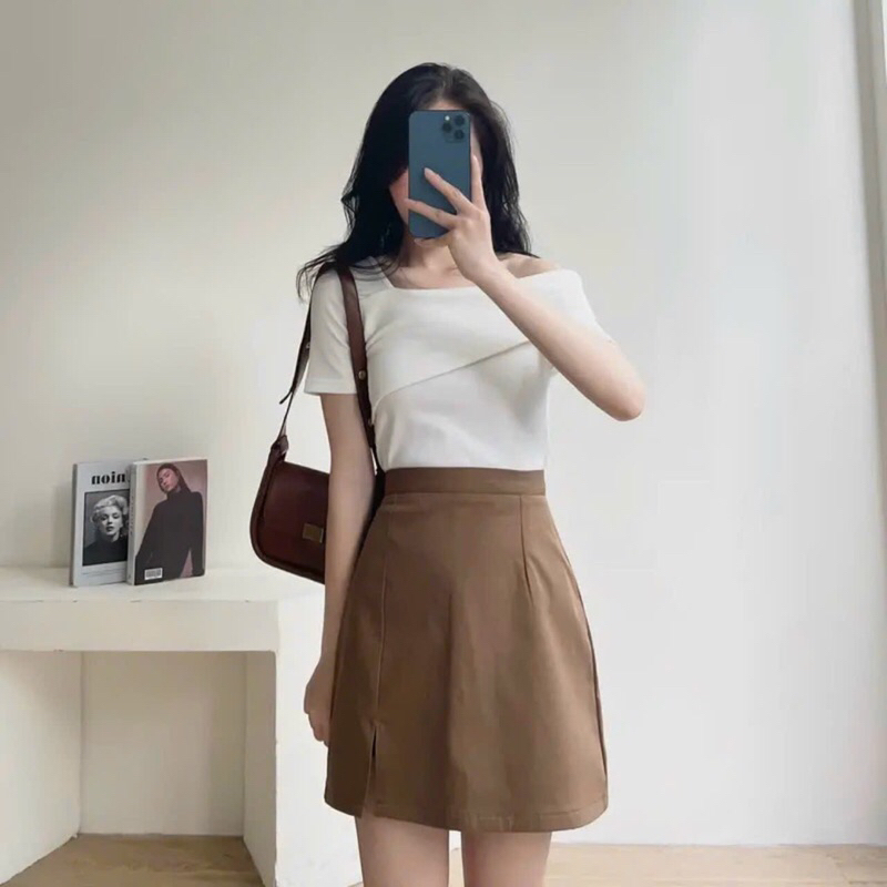 Áo mã jinheera trễ vai bèo form dàiTT 199