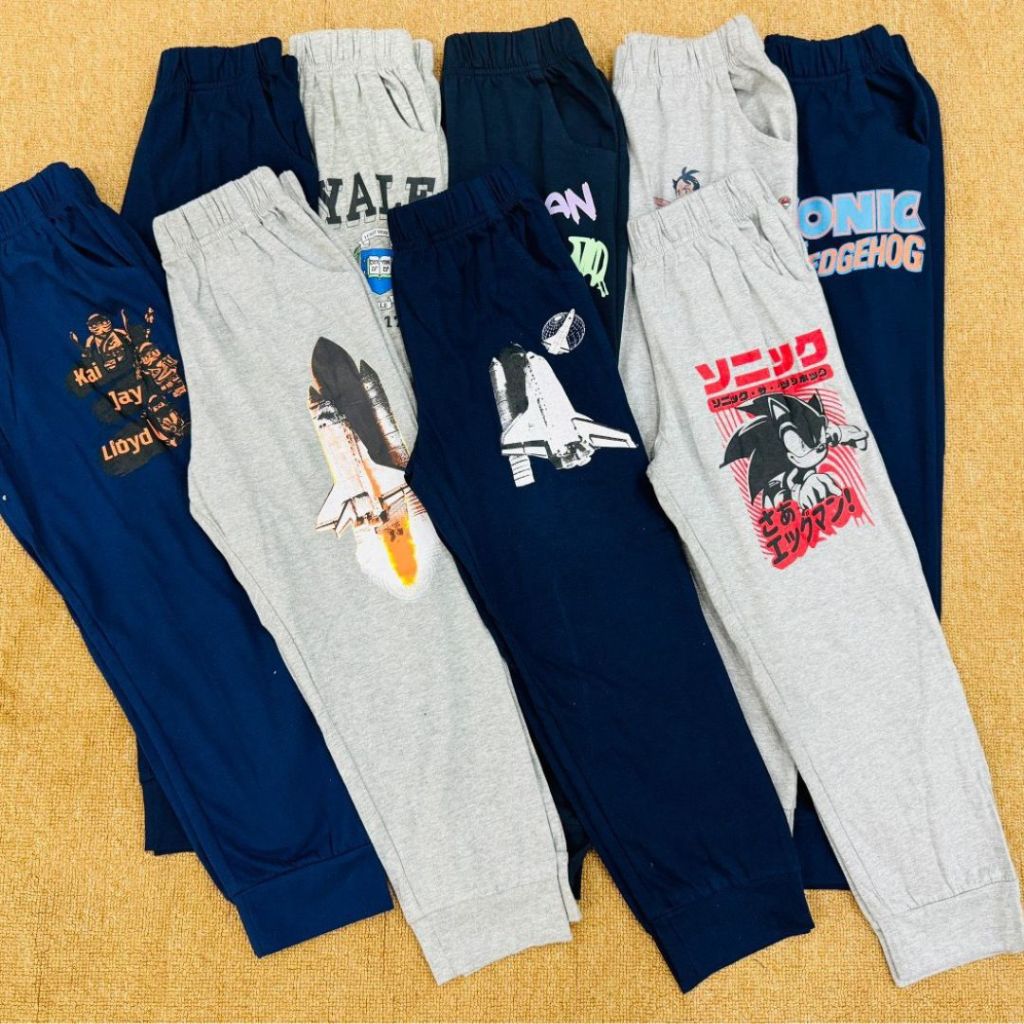 Quần dài cotton bo gấu thu đông bé trai chất thun mềm có túi 2 bên sz đại từ 10-40kg