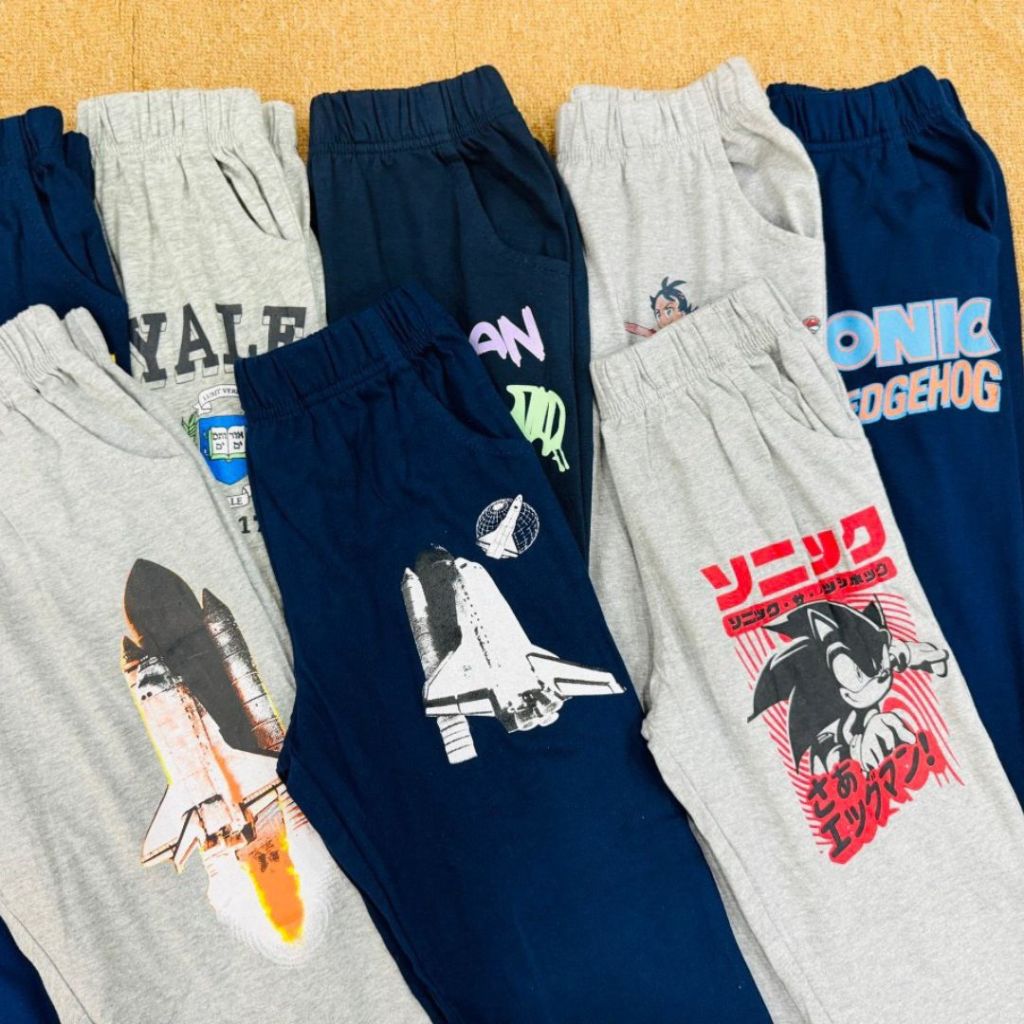 Quần dài cotton bo gấu thu đông bé trai chất thun mềm có túi 2 bên sz đại từ 10-40kg