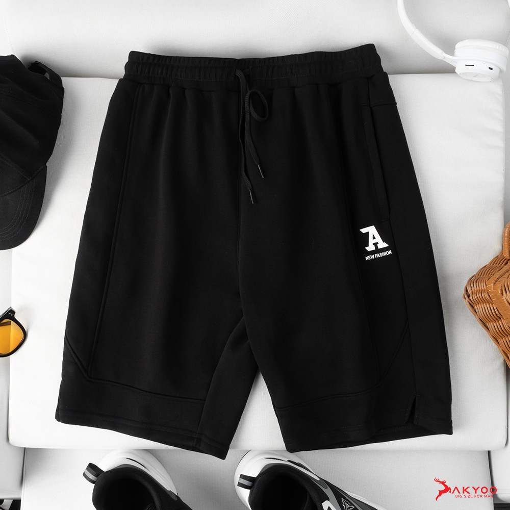 Quần Short Thun Nỉ Bigsize Nam AKYOO 80-140kg, Dày Dặn Không Xù, Không Bai Nhão- SN - ST