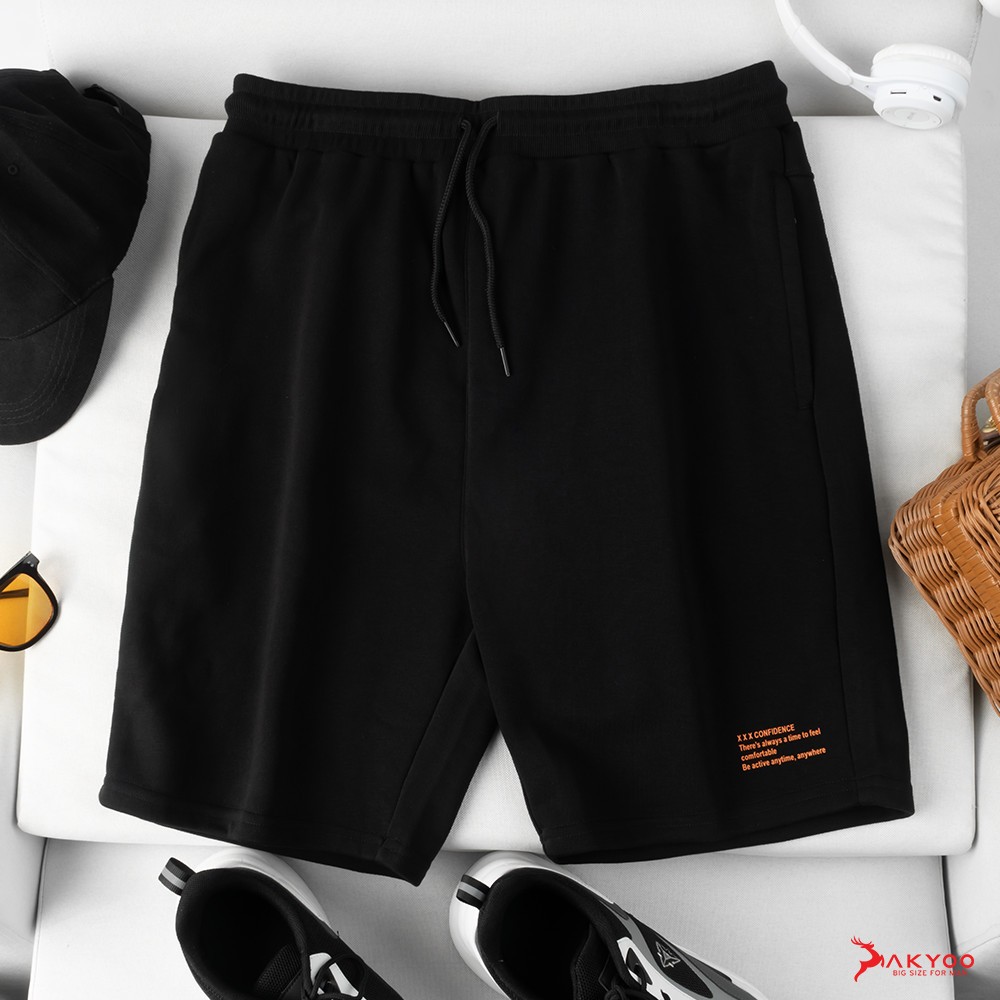 Quần Short Thun Nỉ Bigsize Nam AKYOO 80-140kg, Dày Dặn Không Xù, Không Bai Nhão- SN - ST