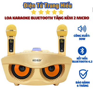 Loa karaoke mini di động SD-306 plus / SD-318 loa hát âm lớn, hát karaoke hay/Tặng Kèm 2 Mic Không Dây