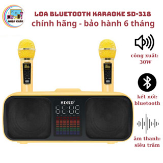 Loa karaoke mini di động SD-306 plus / SD-318 loa hát âm lớn, hát karaoke hay/Tặng Kèm 2 Mic Không Dây