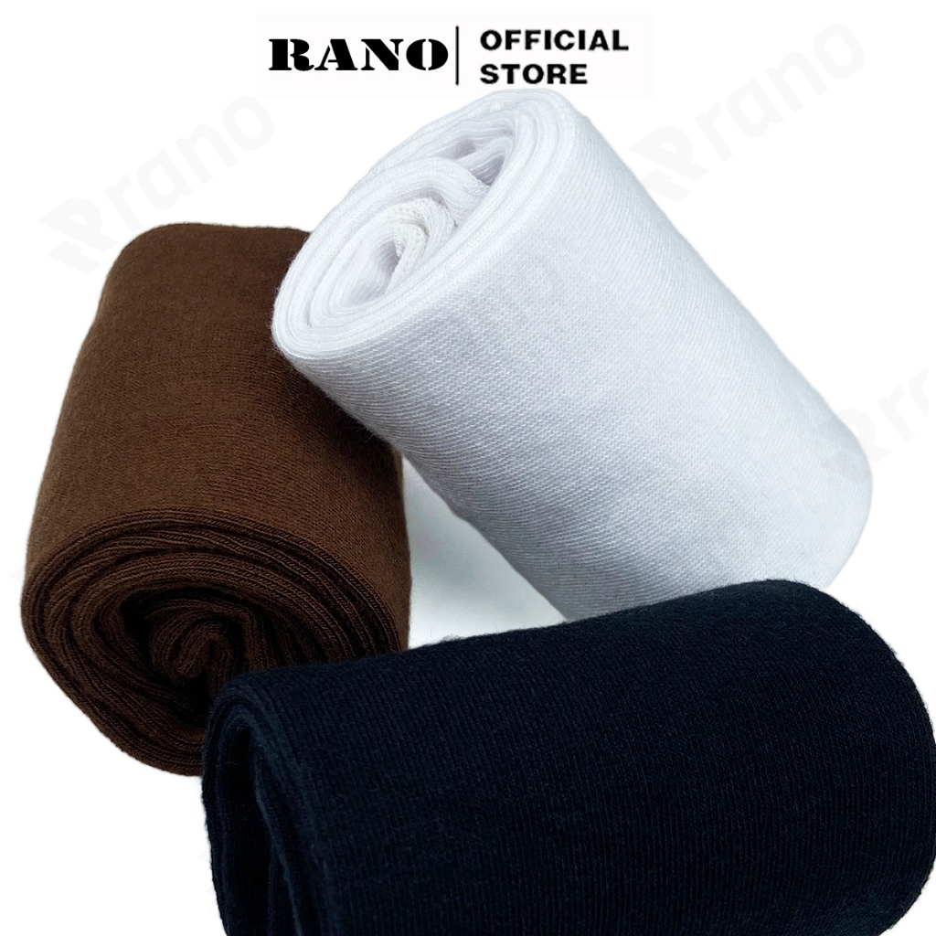 Tất vớ nam nữ cổ cao trơn màu trắng đen nâu vải cotton co giãn 4 chiều thể thao phong cách thời trang hàn quốc RANO