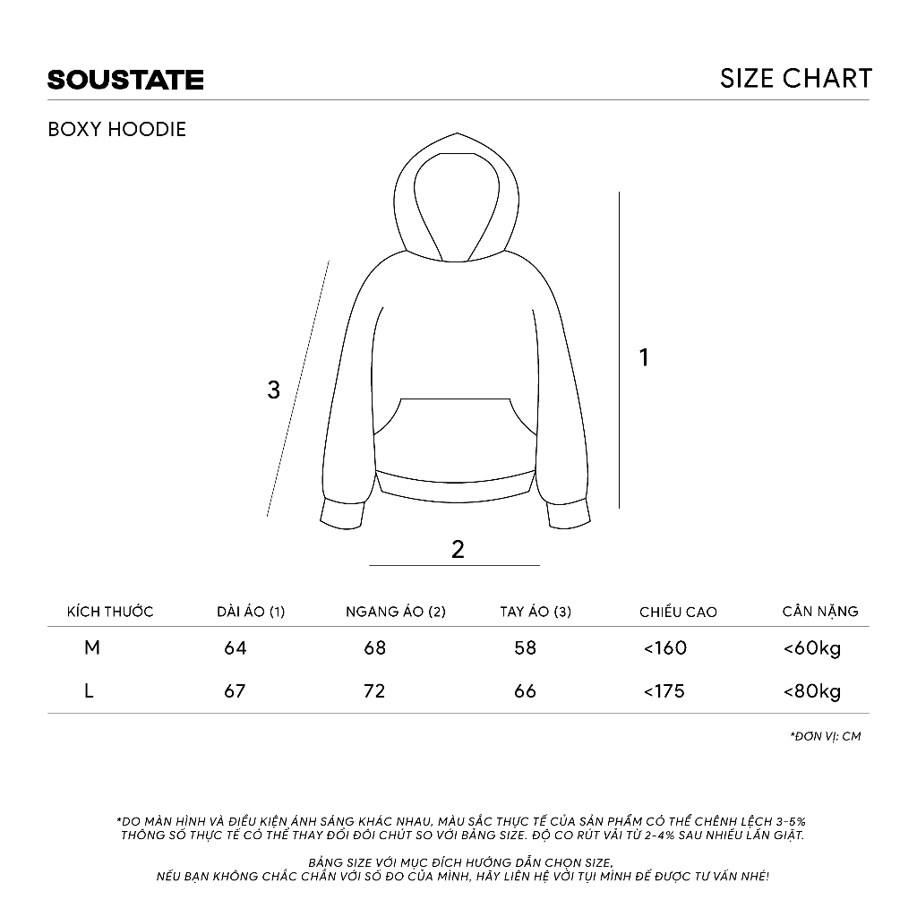Áo Hoodie Fullzip Boxy "Love" 100% Cotton  - SOUSTATE Chính Hãng