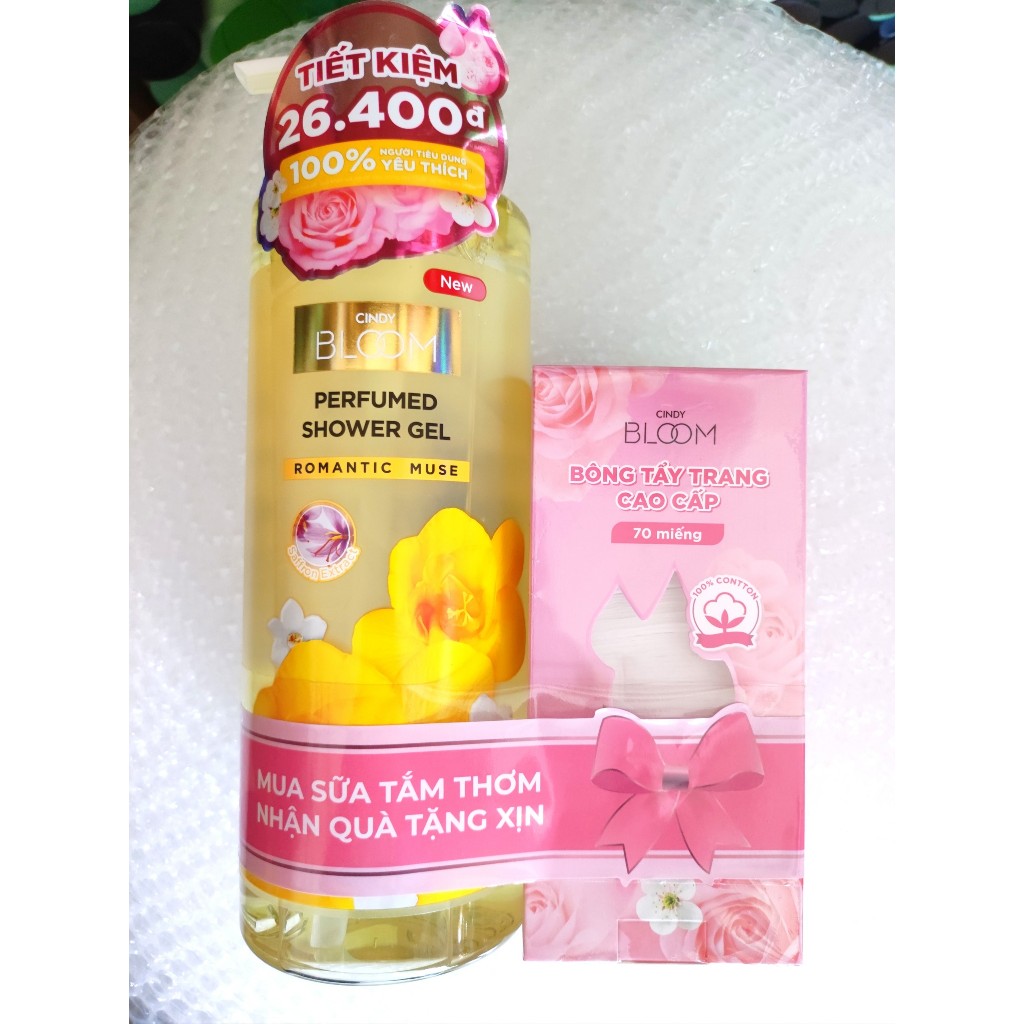 SỮA TẮM CINDY BLOOM TẶNG KÈM BÔNG TẨY TRANG CAO CẤP.