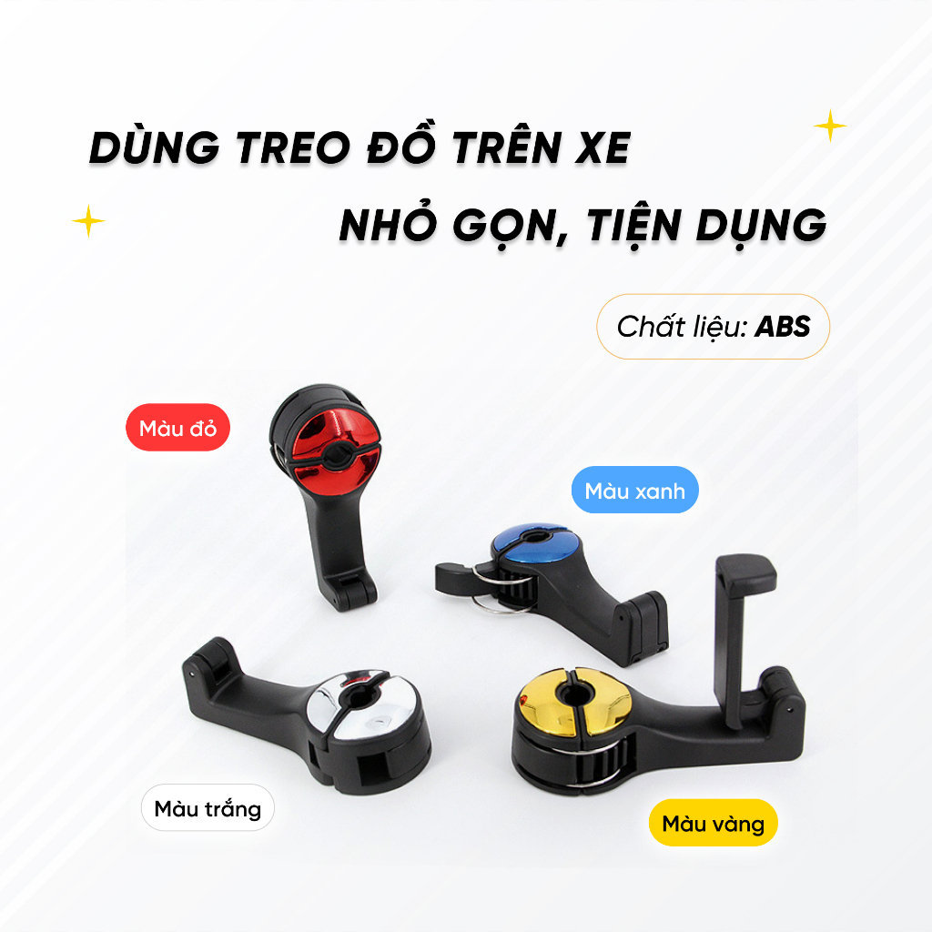 Móc Treo Đồ Sau Ghế Xe Hơi Ô Tô Kiêm Kẹp Điện Thoại Tiện Lợi