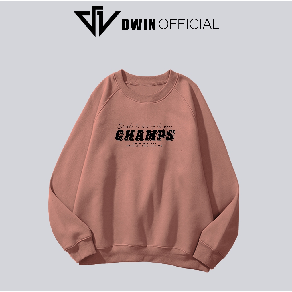 Áo sweater nỉ Champs unisex DWIN basic nam nữ form rộng oversize local brand SP00095