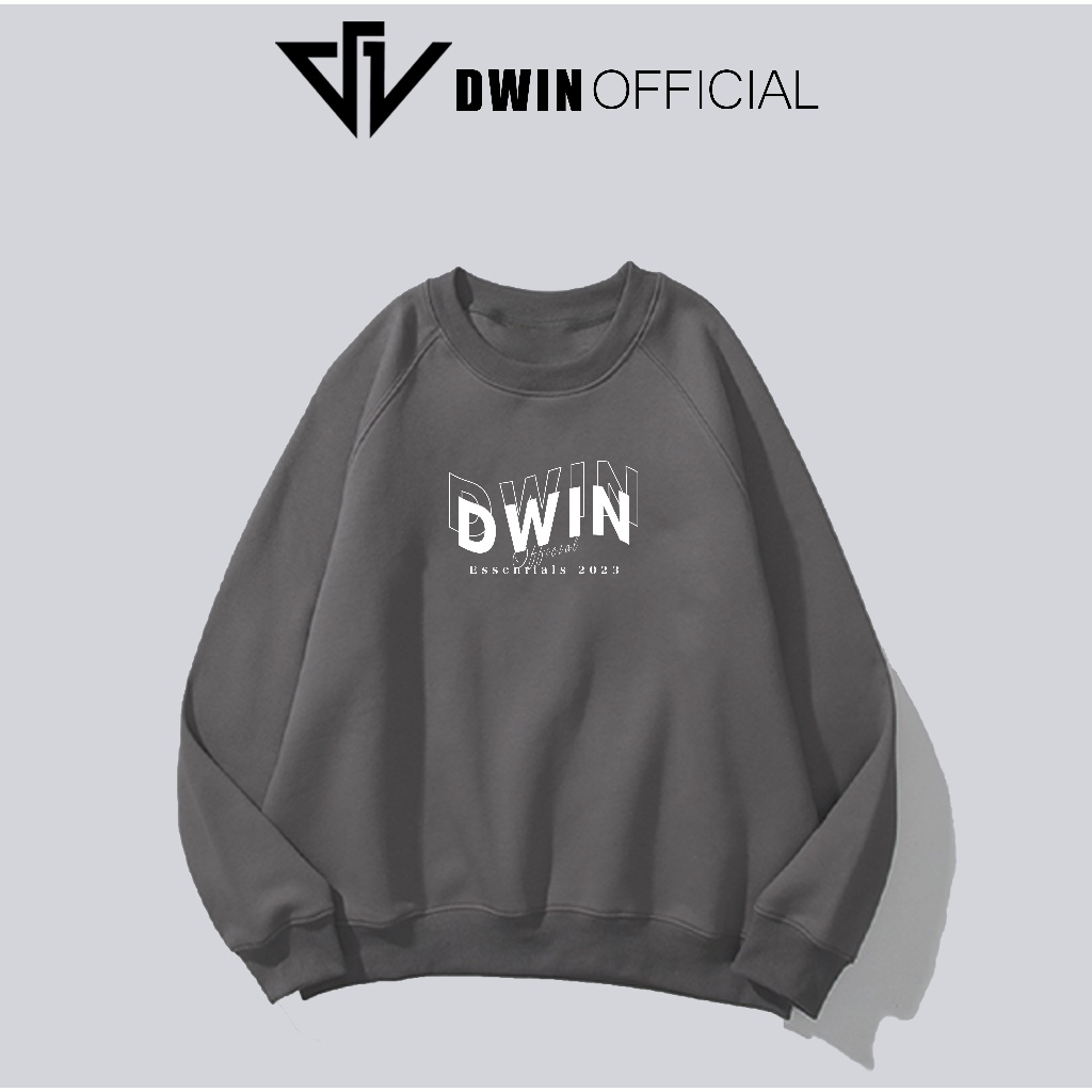 Áo sweater nỉ ESSENTIALS unisex DWIN basic nam nữ form rộng oversize local brand 00089