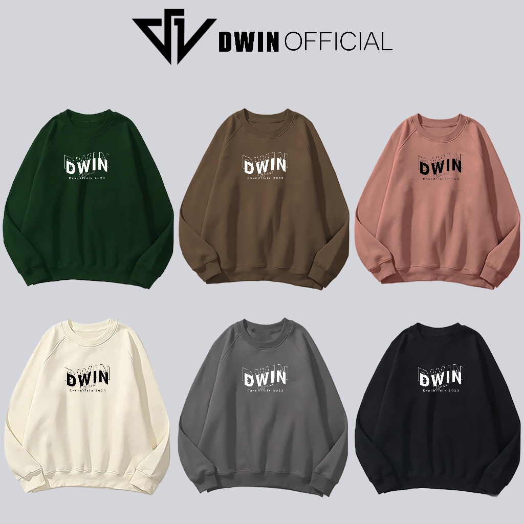 Áo sweater nỉ ESSENTIALS unisex DWIN basic nam nữ form rộng oversize local brand 00089