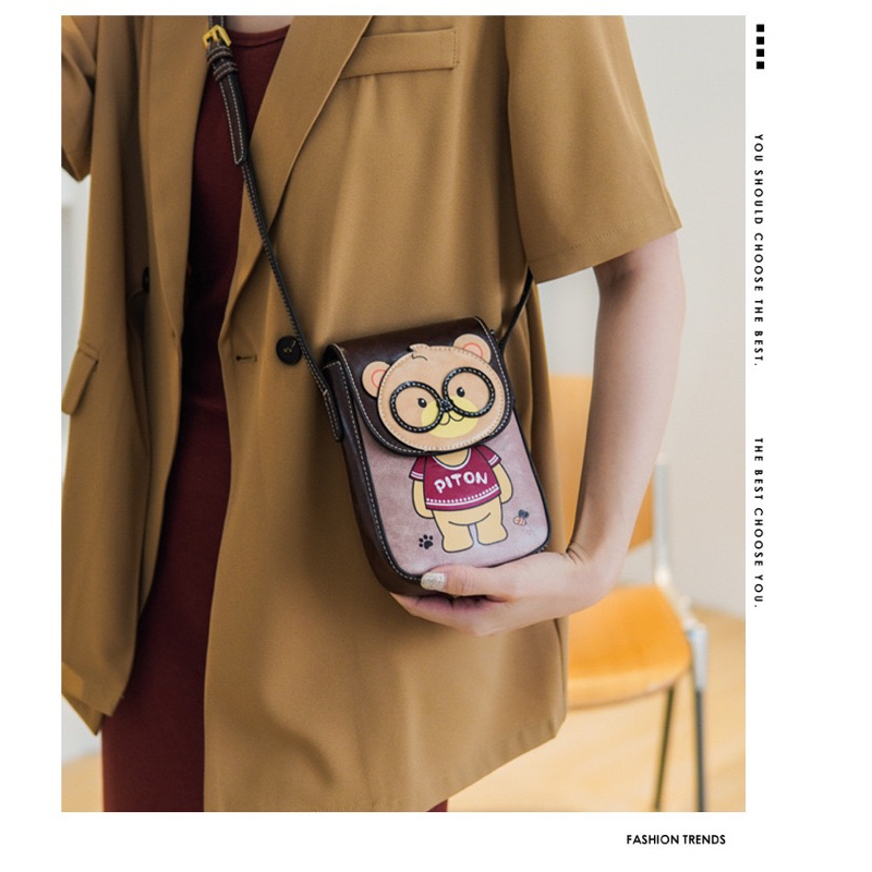 Túi đeo chéo hình gấu ngỗ nghĩnh 01