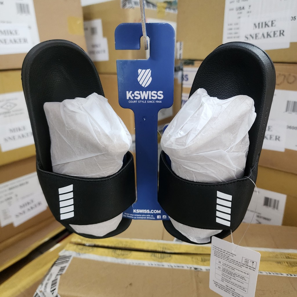 Dép KSwiss chính hãng mới toanh 100% màu đen nam nữ