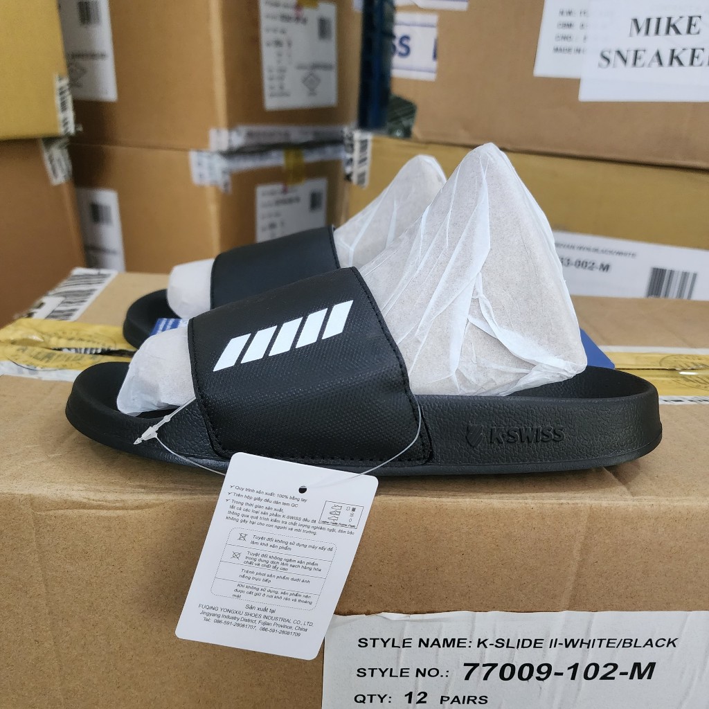 Dép KSwiss chính hãng mới toanh 100% màu đen nam nữ