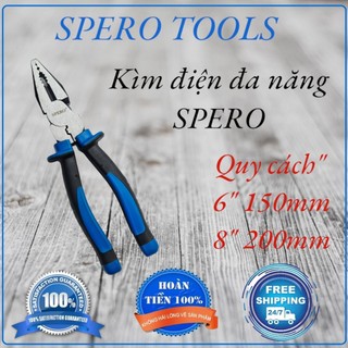 Kìm điện đa năng spero 8'' 200mm tay cầm chống dầu, kìm đa năng, kìm tuốt dây điện, kìm cắt dây điện.