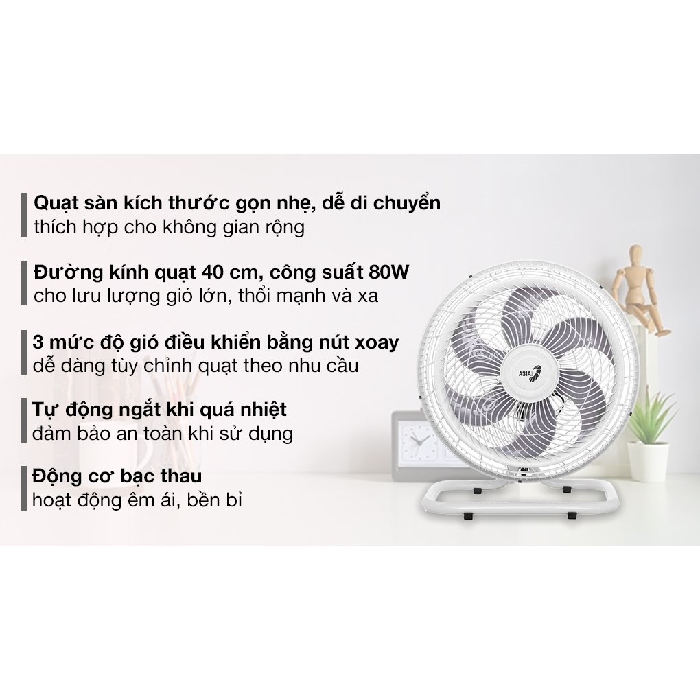 Quạt sàn Asia STB1601-XV0 80W -Hàng chính hãng