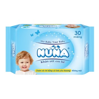 Khăn ướt em bé nuna 30 miếng - không mùi