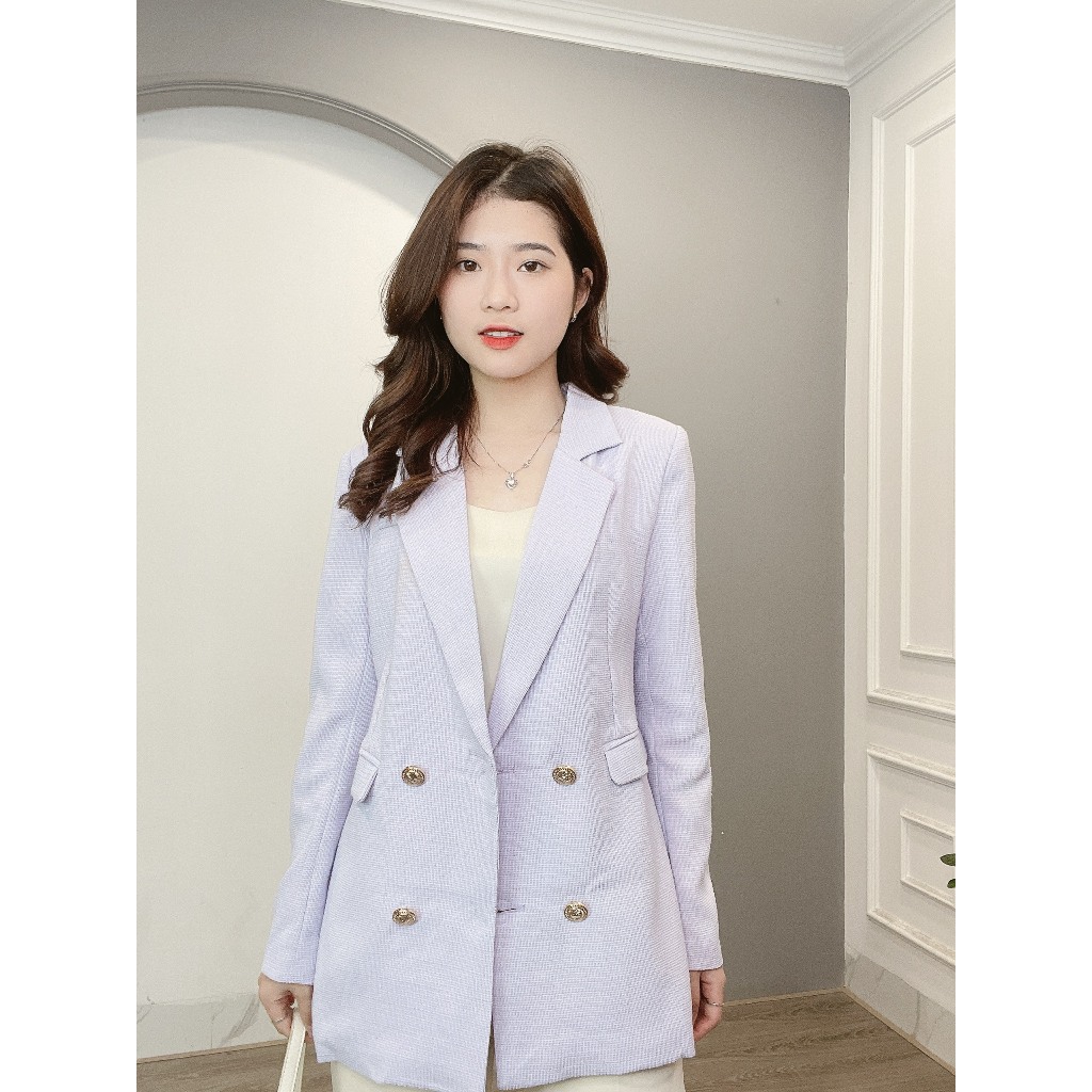 Áo Blazer Dạ Khuy Đồng Dài Tay Min House