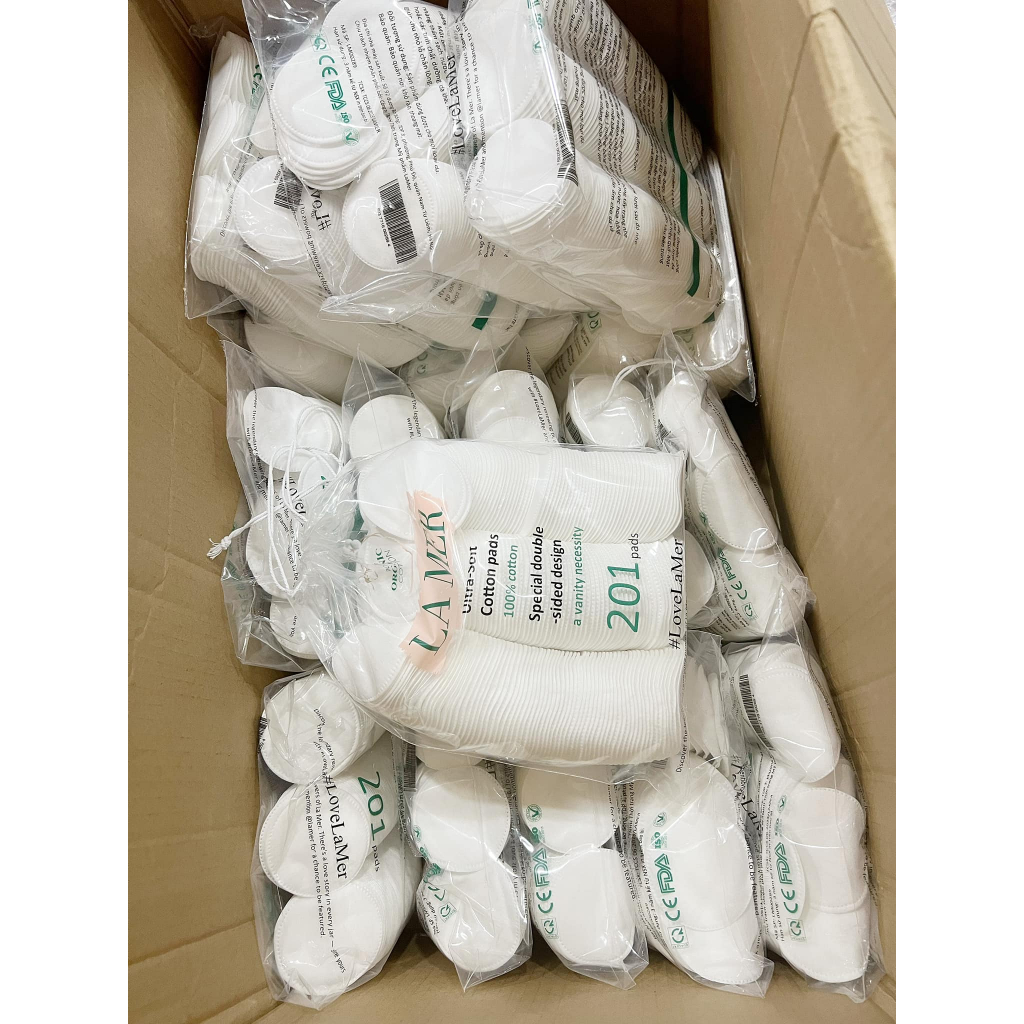 Bông tẩy trang La Mer mềm mịn cotton 60 - 120 - 201 miếng