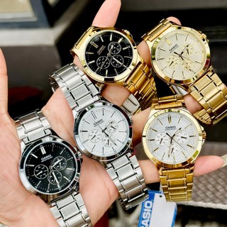 Đồng hồ đôi nam nữ dây thép Casio MTP V300D V300G