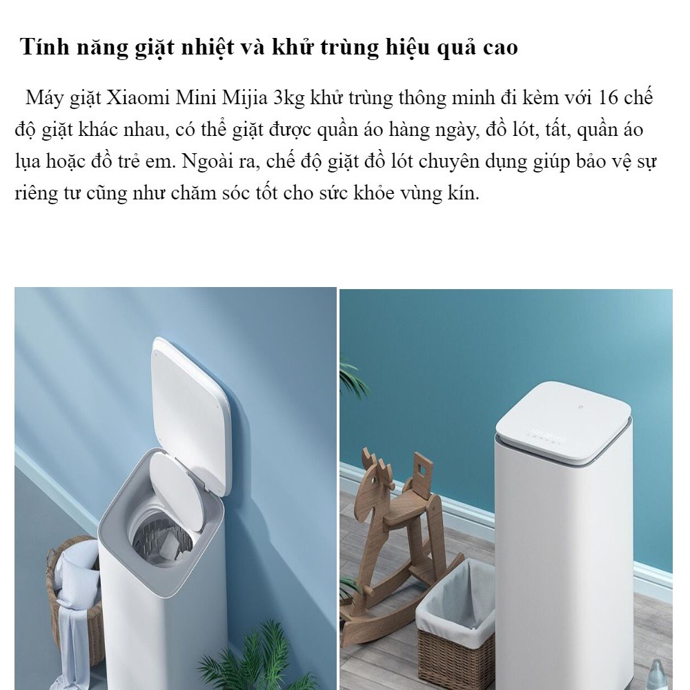 Máy giặt khử trùng thông minh 3kg Xiaomi Pro XQB30MJ101 Giặt nhanh và khử trùng 99,9%