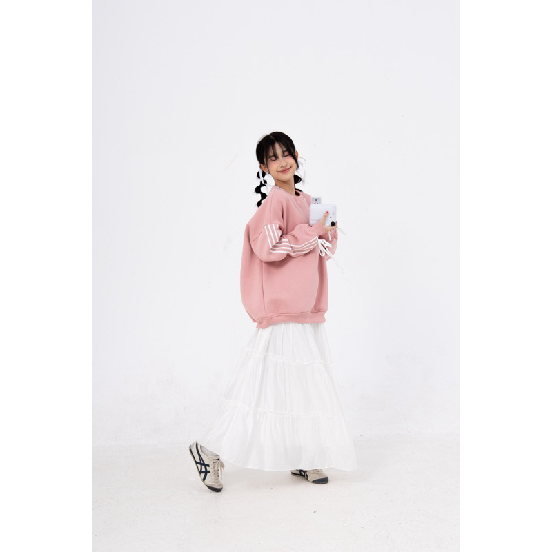 Áo nỉ sweater sọc viền buộc nơ TKP187 LOLLIE STUDIO