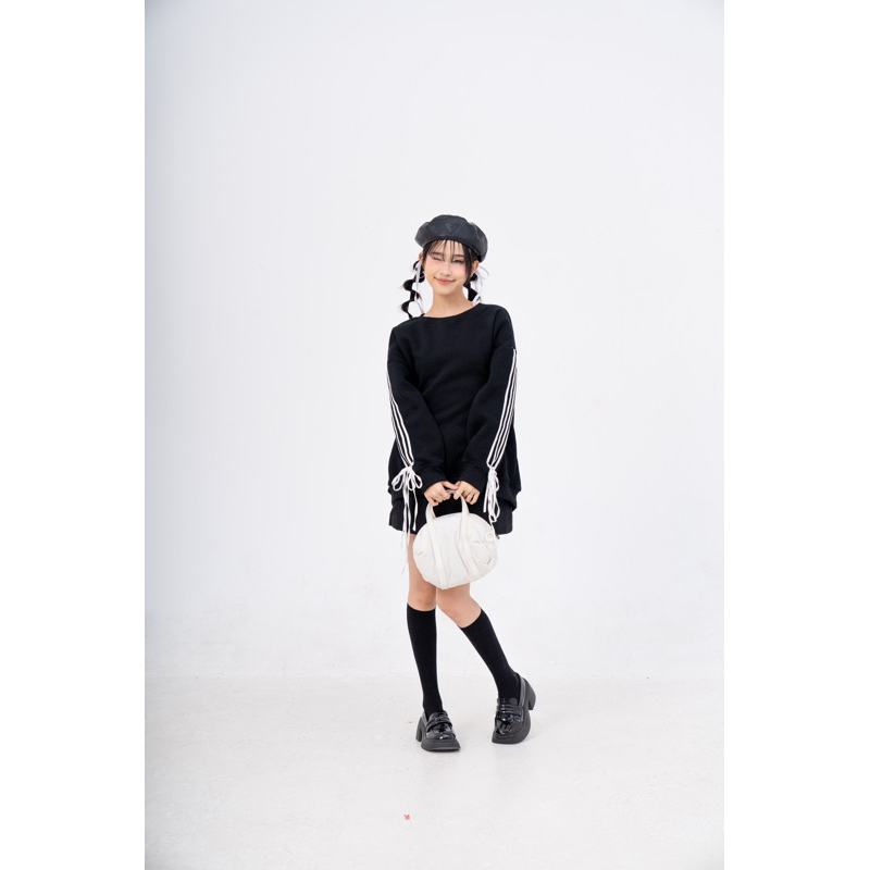 Áo nỉ sweater sọc viền buộc nơ TKP187 LOLLIE STUDIO