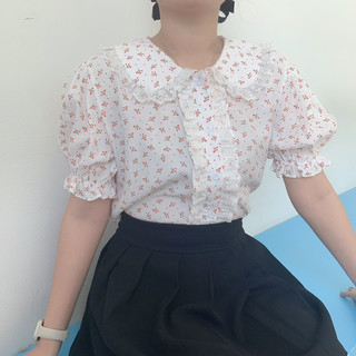 MS162 áo sơ mi kiểu nữ xinh xắn, áo nữ cổ sen viền ren xinh xắn