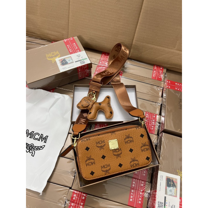 Túi m cm dáng hộp hai khóa cốp hai ngăn khoá m cm có dây đeo chéo tặng kèm chó