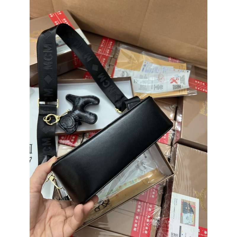 Túi m cm dáng hộp hai khóa cốp hai ngăn khoá m cm có dây đeo chéo tặng kèm chó