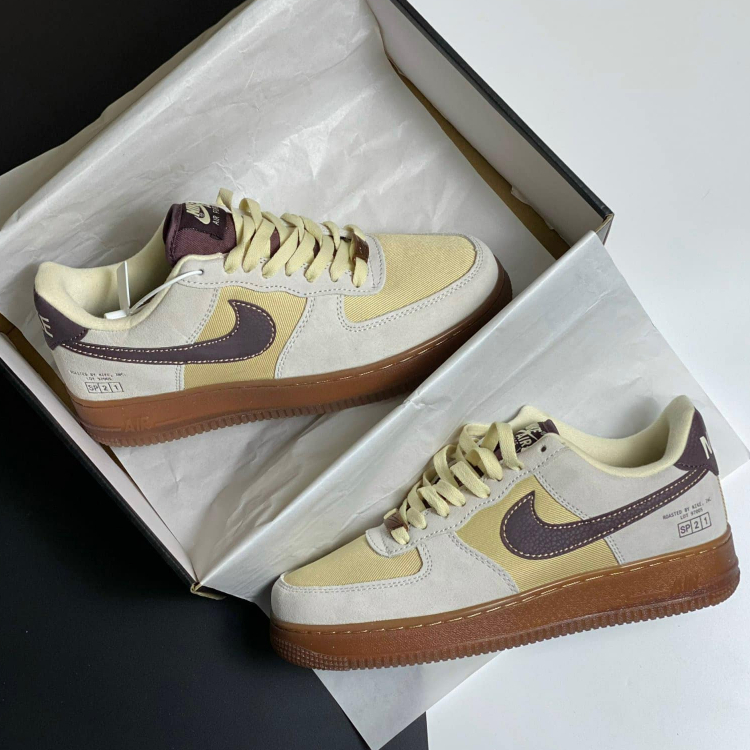 Giày thể thao AF1 Cà Phê, Giày Air Force 1 dây thừng đẹp 2023 Full Box