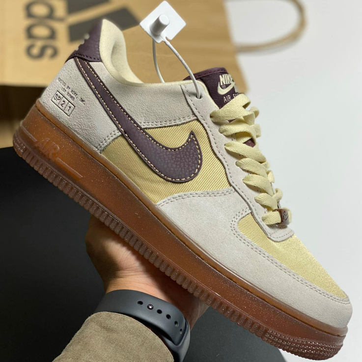 Giày thể thao AF1 Cà Phê, Giày Air Force 1 dây thừng đẹp 2023 Full Box