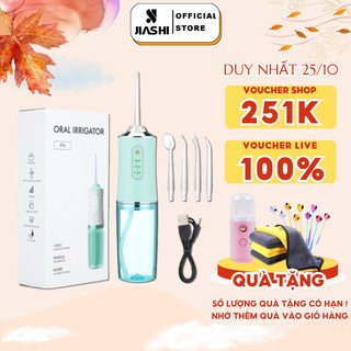 Máy Tăm Nước Vệ Sinh Làm Sạch Kẽ Răng Miệng JIASHI 4 Đầu Chuyên Dụng 3 Chế Độ Xịt Cầm Tay Tiện Dụng - MTN01
