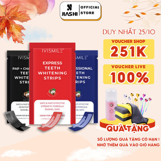 Miếng dán trắng răng JIASHI miếng dán IVISMILE làm trắng tại nhà an toàn không ê buốt không bào mòn hộp 14 gói DTR01