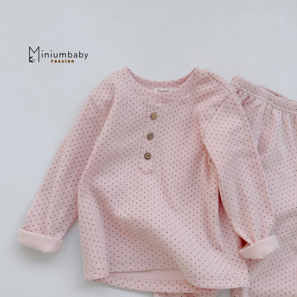 Bộ đồ dài tay quần dài thu đông cho bé gái chất liệu 100% cotton bé mặc đi học đi choi miniumbabyfashion SB1625