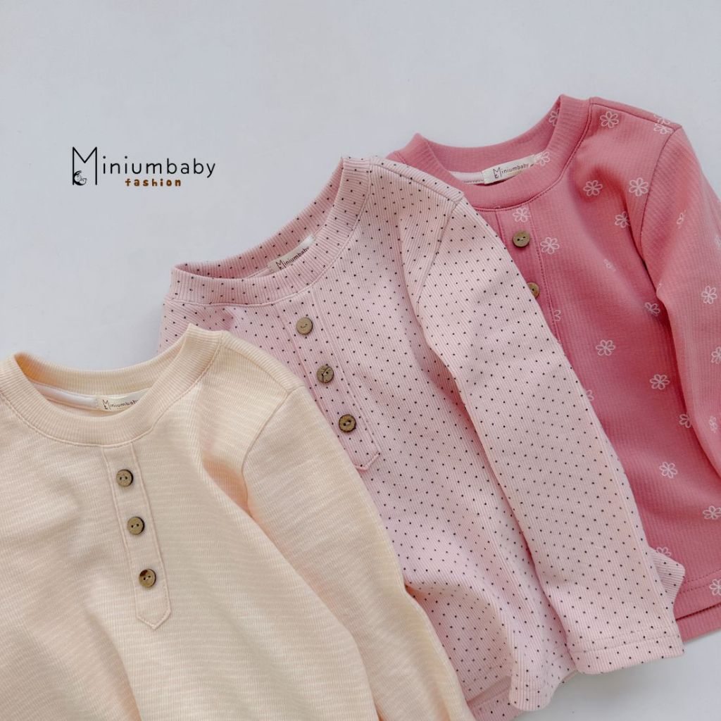 Bộ đồ dài tay quần dài thu đông cho bé gái chất liệu 100% cotton bé mặc đi học đi choi miniumbabyfashion SB1625