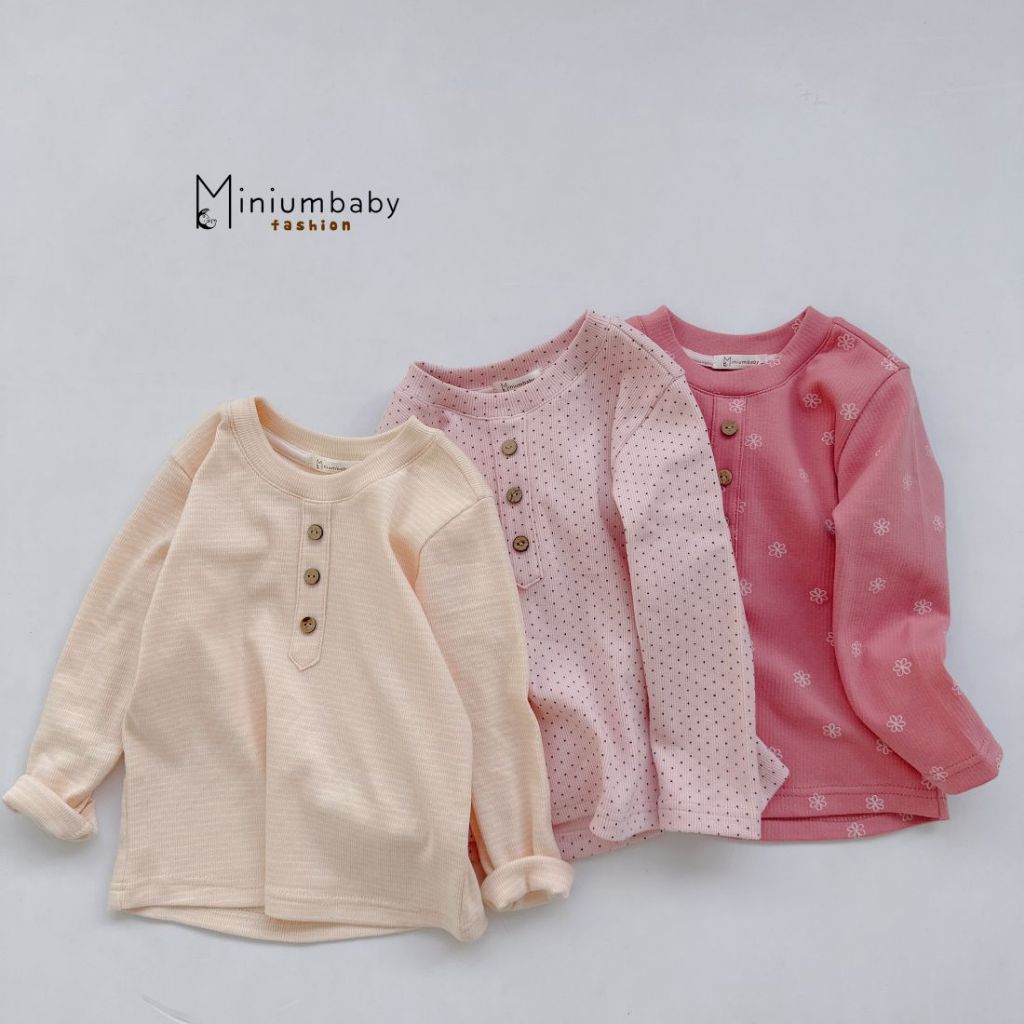 Bộ đồ dài tay quần dài thu đông cho bé gái chất liệu 100% cotton bé mặc đi học đi choi miniumbabyfashion SB1625