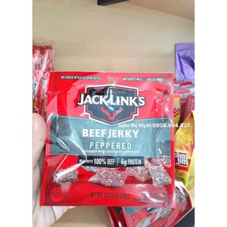 Thịt bò khô hảo hạng số 1 mỹ jack link’s 100% thịt bò nguyên chất vị tiêu đen gói 18g