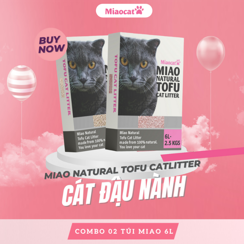 Combo 02 Túi Cát vệ sinh đậu nành MIAO 6L cho mèo - MIAOCAT