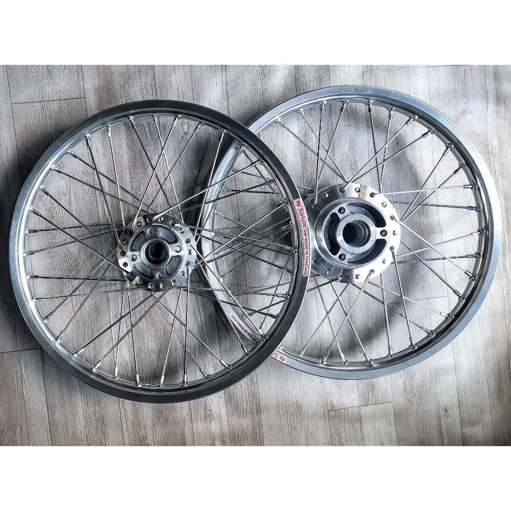 Bánh căm Crom niềng nhôm Thailad dành cho Raider, Satria 150 full lòng đĩa trước