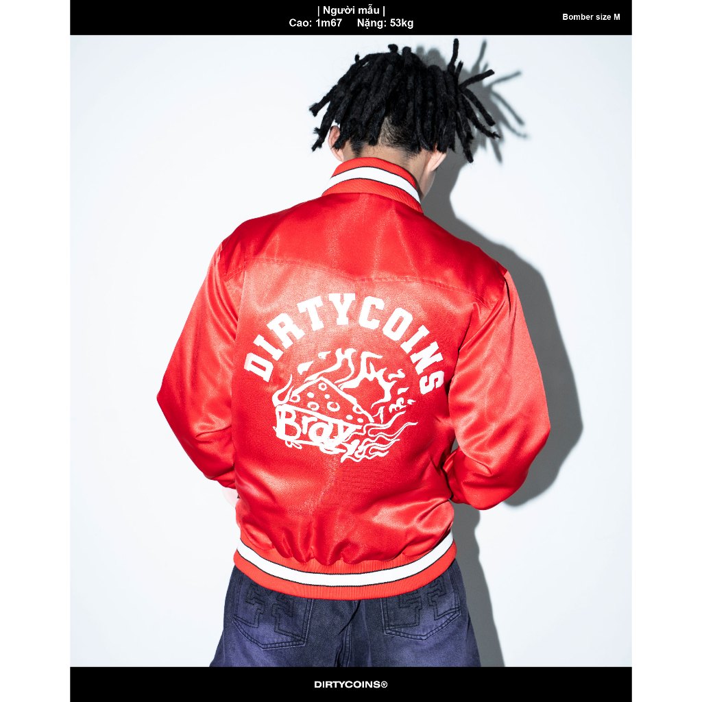 Áo Khoác DirtyCoins Nylon Varsity Jacket - Red