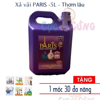Nước xả vải Paris Thái Lan 5 lít - hương nước hoa - thơm bền lâu Tặng 1 móc 3D