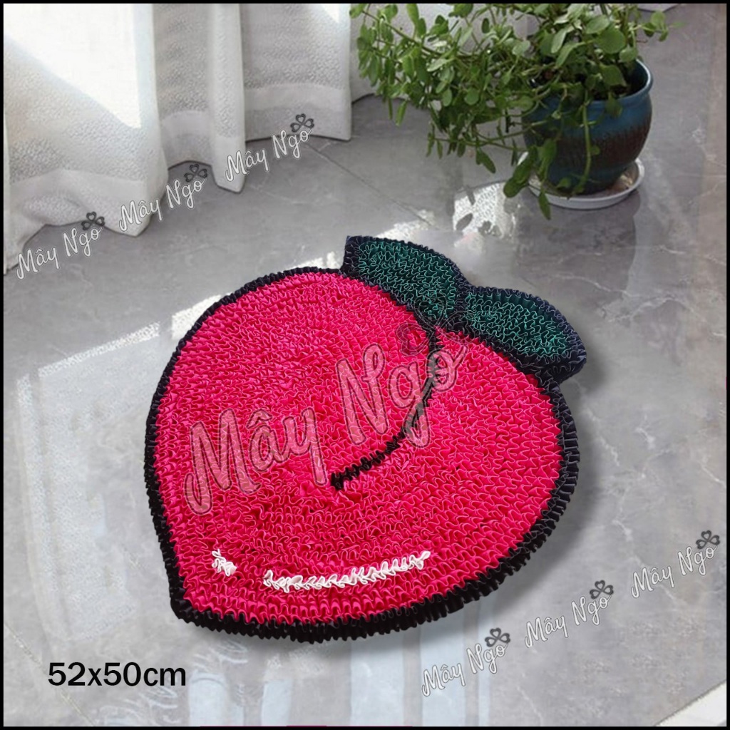 Thảm lau chân hình quả đào thảm nhà may