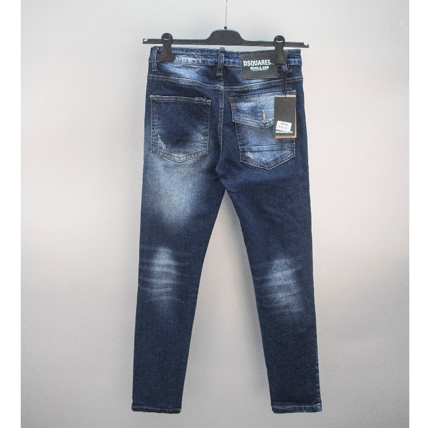 Quần DSQ xanh than dáng ôm basic, Jean DSQ mài dáng skinny hàng QC 2023